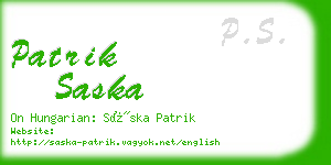 patrik saska business card